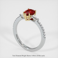 1.01 Ct. Ruby Ring, 18K Yellow & White 2