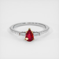 0.45 Ct. Ruby Ring, 18K Yellow & White 1
