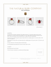 Ruby Ring 3.19 Ct. 18K Yellow White Appraisal