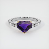 2.05 Ct. Purple Sapphire Ring, 18K Yellow & White 1