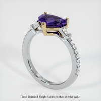 2.05 Ct. Purple Sapphire Ring, 18K Yellow & White 2