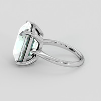 10.50 Ct. Bluish Green Aquamarine Ring, Platinum 950 4
