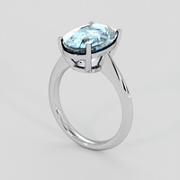 5.99 Ct. Blue Aquamarine Ring, Platinum 950 2