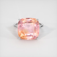 12.48 Ct. Padparadscha Sapphire Ring, Platinum 950 1