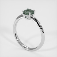 0.89 Ct. Bluish Green Sapphire Ring, Platinum 950 3