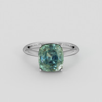 4.50 Ct. Bluish Green Sapphire Ring, Platinum 950 1