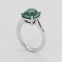 4.50 Ct. Bluish Green Sapphire Ring, Platinum 950 2
