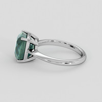 4.50 Ct. Bluish Green Sapphire Ring, Platinum 950 4