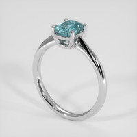 1.38 Ct. Greenish Blue Sapphire Ring, Platinum 950 2