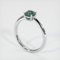 0.65 Ct. Bluish Green Sapphire Ring, Platinum 950 2