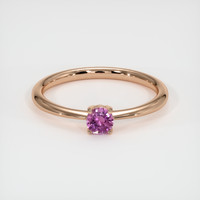 0.46 Ct. Purplish Pink Sapphire Ring, 14K Rose Gold 1
