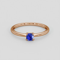 0.35 Ct. Blue Sapphire Ring, 18K Rose Gold 1