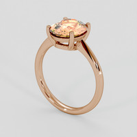 3.00 Ct. Padparadscha Sapphire Ring, 18K Rose Gold 2