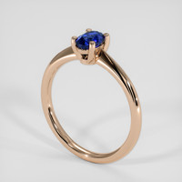 0.70 Ct. Blue Sapphire Ring, 18K Rose Gold 2