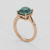 4.50 Ct. Bluish Green Sapphire Ring, 18K Rose Gold 2