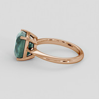 4.50 Ct. Bluish Green Sapphire Ring, 18K Rose Gold 4