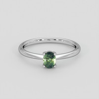 0.50 Ct. Green Sapphire Ring, Silver 1