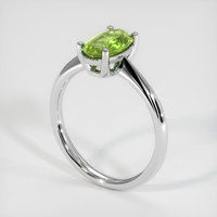 1.28 Ct. Green Tourmaline Ring, 10K White Gold 2