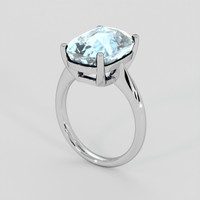 7.08 Ct. Blue Aquamarine Ring, 10K White Gold 2