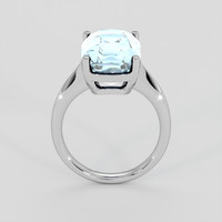 7.08 Ct. Blue Aquamarine Ring, 10K White Gold 3