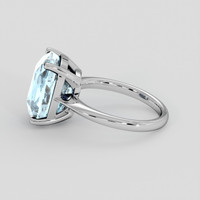 7.08 Ct. Blue Aquamarine Ring, 10K White Gold 4