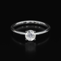 0.90 Ct. White Sapphire Ring, 10K White Gold 1