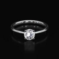 0.84 Ct. White Sapphire Ring, 10K White Gold 1