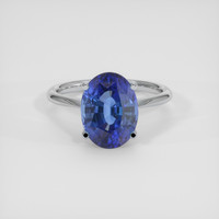 5.58 Ct. Blue Sapphire Ring, 14K White Gold 1