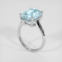7.08 Ct. Blue Aquamarine Ring, 14K White Gold 2