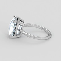 6.66 Ct. Blue Aquamarine Ring, 14K White Gold 4