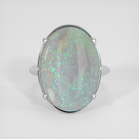 11.89 Ct. Multi Color Opal Ring, 14K White Gold 1