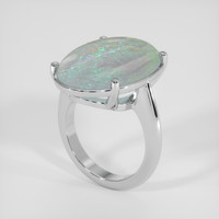 11.89 Ct. Multi Color Opal Ring, 14K White Gold 2