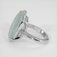 11.89 Ct. Multi Color Opal Ring, 14K White Gold 4