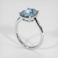 4.06 Ct. Sapphire Ring, 14K White Gold 2