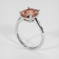 3.95 Ct. Padparadscha Sapphire Ring, 14K White Gold 2