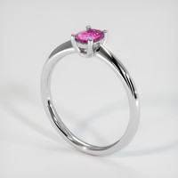 0.51 Ct. Pink Sapphire Ring, 14K White Gold 2