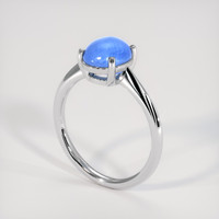 3.05 Ct. Blue Sapphire Ring, 14K White Gold 2