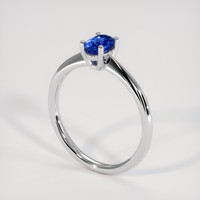 0.70 Ct. Blue Sapphire Ring, 14K White Gold 2