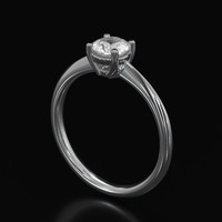 0.84 Ct. White Sapphire Ring, 14K White Gold 2