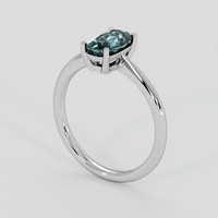 1.26 Ct. Greenish Blue Sapphire Ring, 14K White Gold 2