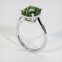 5.40 Ct. Bluish Green Sapphire Ring, 14K White Gold 2