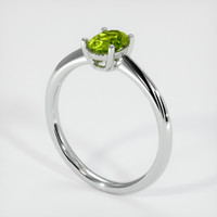1.00 Ct. Yellowish Green Sapphire Ring, 14K White Gold 2