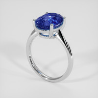 5.58 Ct. Blue Sapphire Ring, 18K White Gold 2