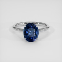 2.78 Ct. Blue Sapphire Ring, 18K White Gold 1