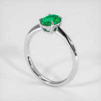 0.93 Ct. Emerald Ring, 18K White Gold 2