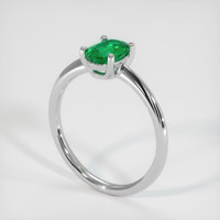 0.76 Ct. Emerald  Ring - 18K White Gold