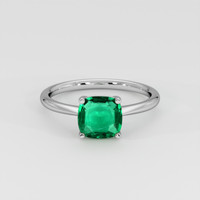1.09 Ct. Emerald Ring, 18K White Gold 1