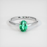 0.60 Ct. Emerald Ring, 18K White Gold 1