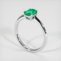 0.60 Ct. Emerald Ring, 18K White Gold 2