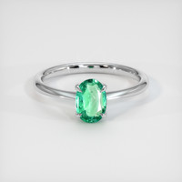 0.62 Ct. Emerald Ring, 18K White Gold 1